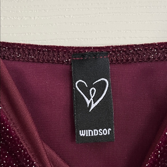 Windsor Sparkling Burgundy Mini Dress Size Medium - Picture 3 of 4